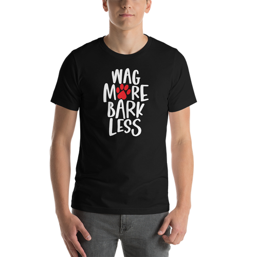 Black / XS Wag More Bark Less (Dog lover) Funny Unisex T-Shirt by Design Express