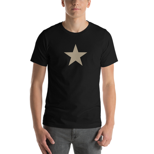 Black / XS Star Short-Sleeve Unisex T-Shirt by Design Express