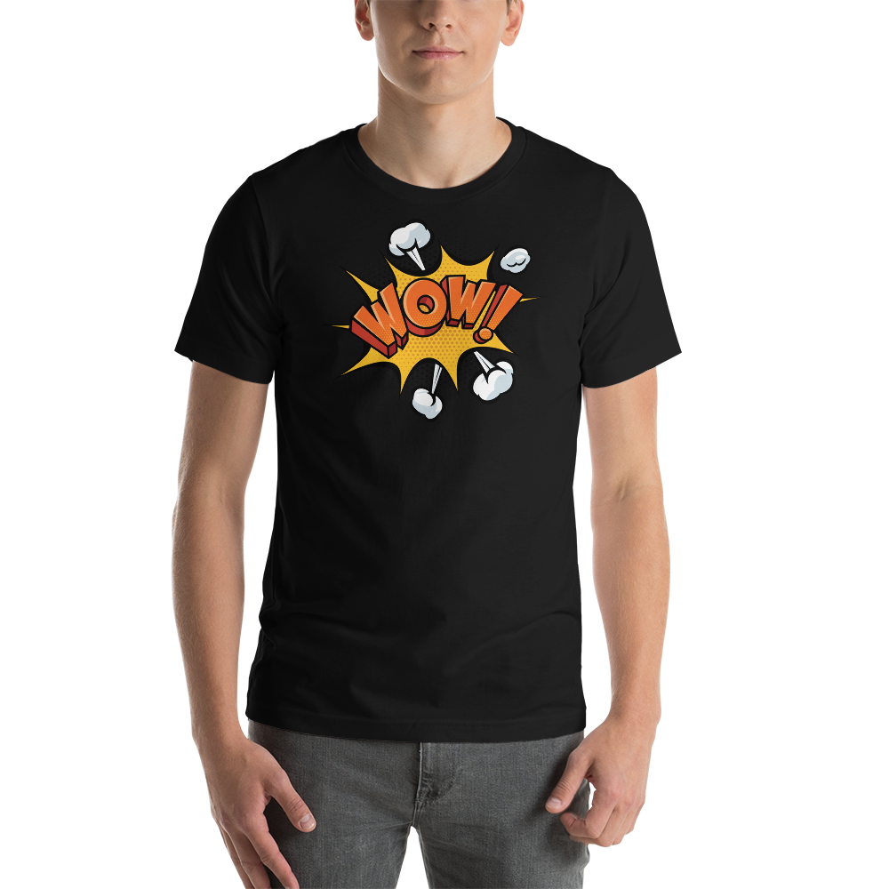 XS Wow Pop Art Short-Sleeve Unisex T-Shirt by Design Express