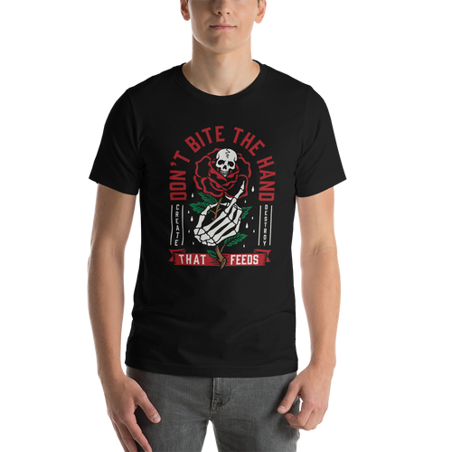 XS Don't Bite The Hand That Feeds Short-Sleeve Unisex T-Shirt by Design Express