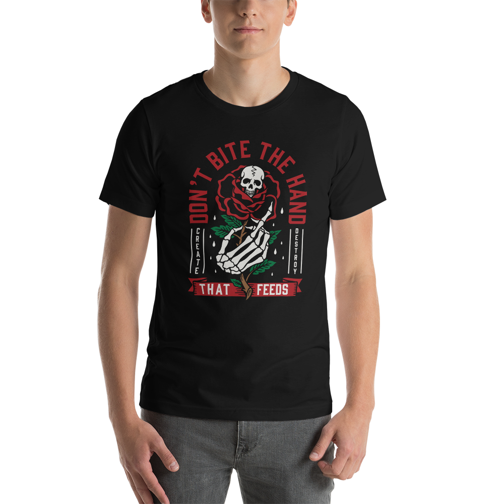 XS Don't Bite The Hand That Feeds Short-Sleeve Unisex T-Shirt by Design Express