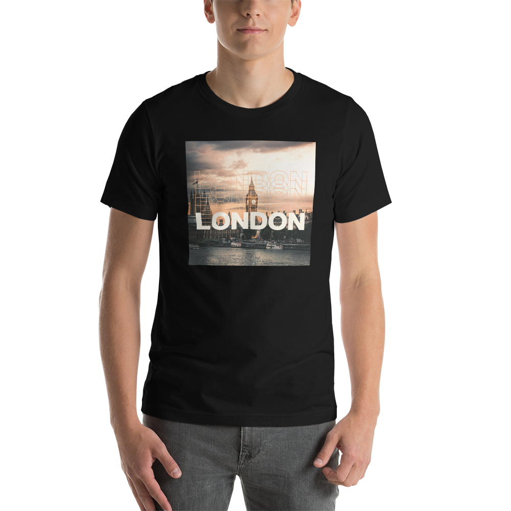 Black / XS London Square Unisex Black T-Shirt by Design Express