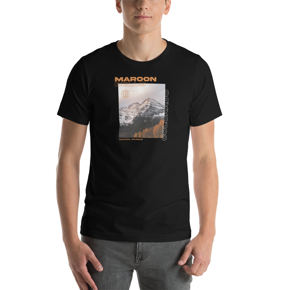 XS Maroon Bells, Colorado Front Short-Sleeve Unisex T-Shirt by Design Express