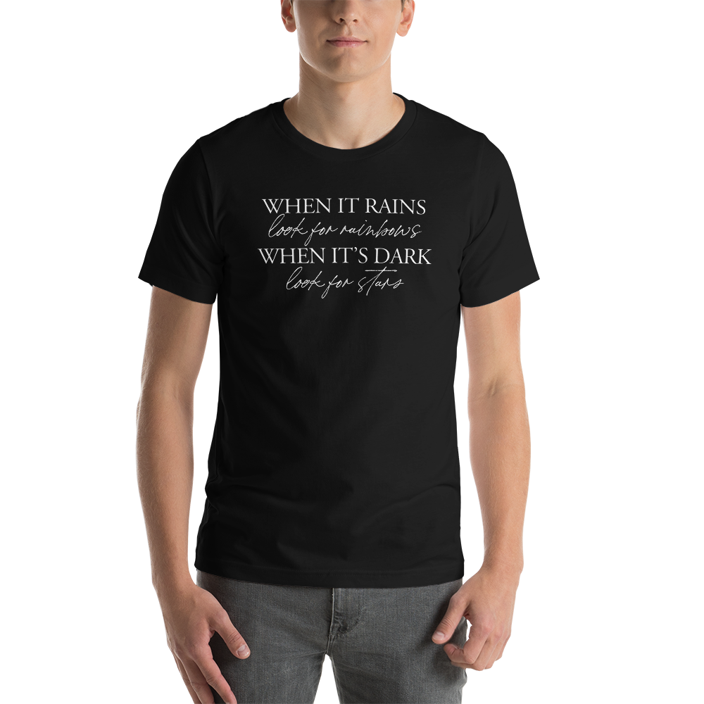 XS When it rains, look for rainbows (Quotes) Short-Sleeve Unisex T-Shirt by Design Express