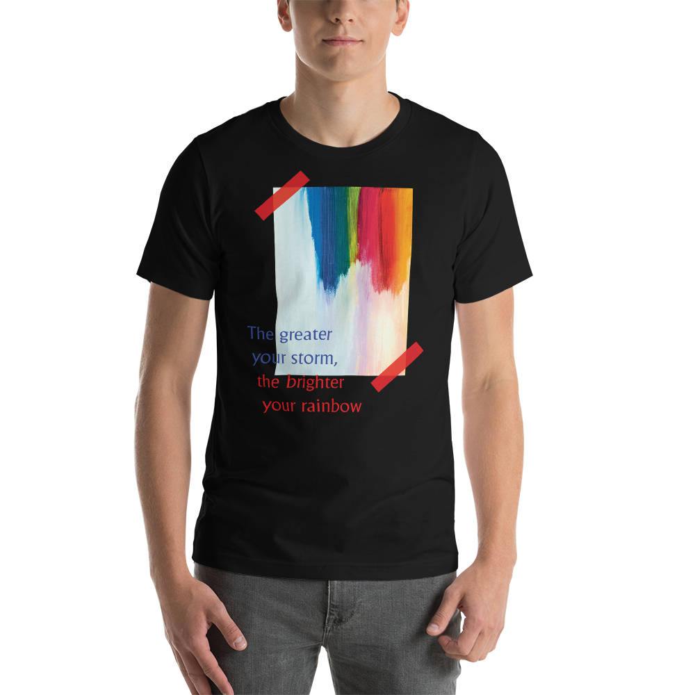 Black / XS Rainbow Short-Sleeve Unisex T-Shirt by Design Express