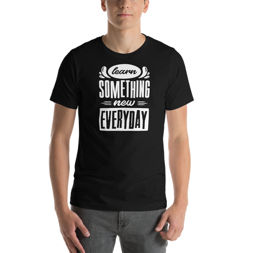 Black / XS Learn Something New Everyday Short-Sleeve Unisex T-Shirt by Design Express