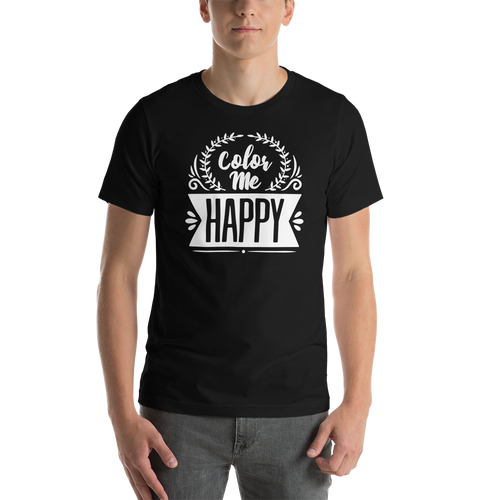 Black / XS Color Me Happy Short-Sleeve Unisex T-Shirt by Design Express