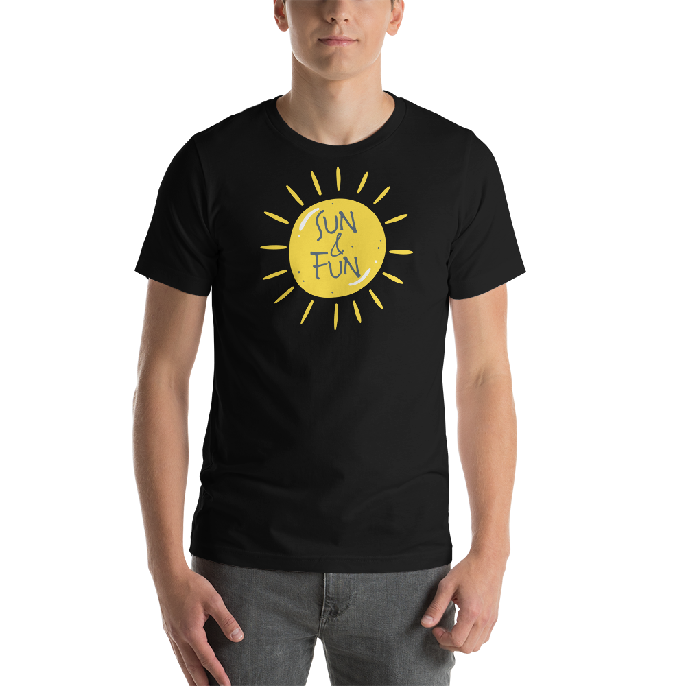 Black / XS Sun & Fun Unisex T-Shirt by Design Express