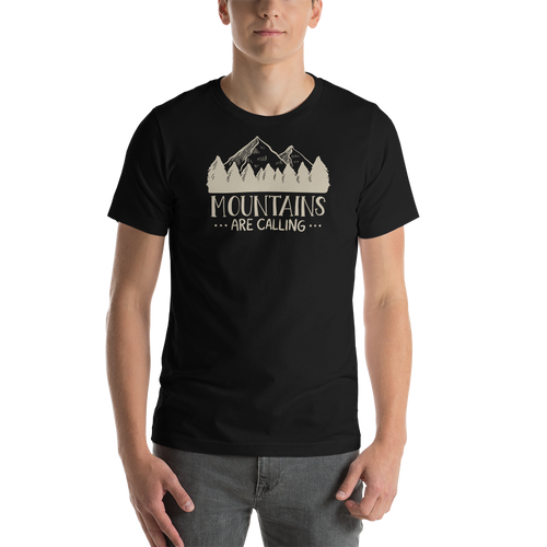 Black / XS Mountains Are Calling Unisex T-Shirt by Design Express