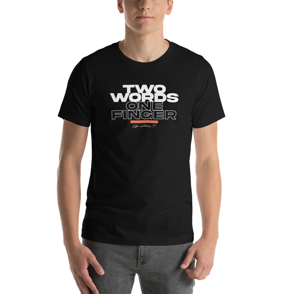 XS Two Words One Finger Unisex T-shirt by Design Express