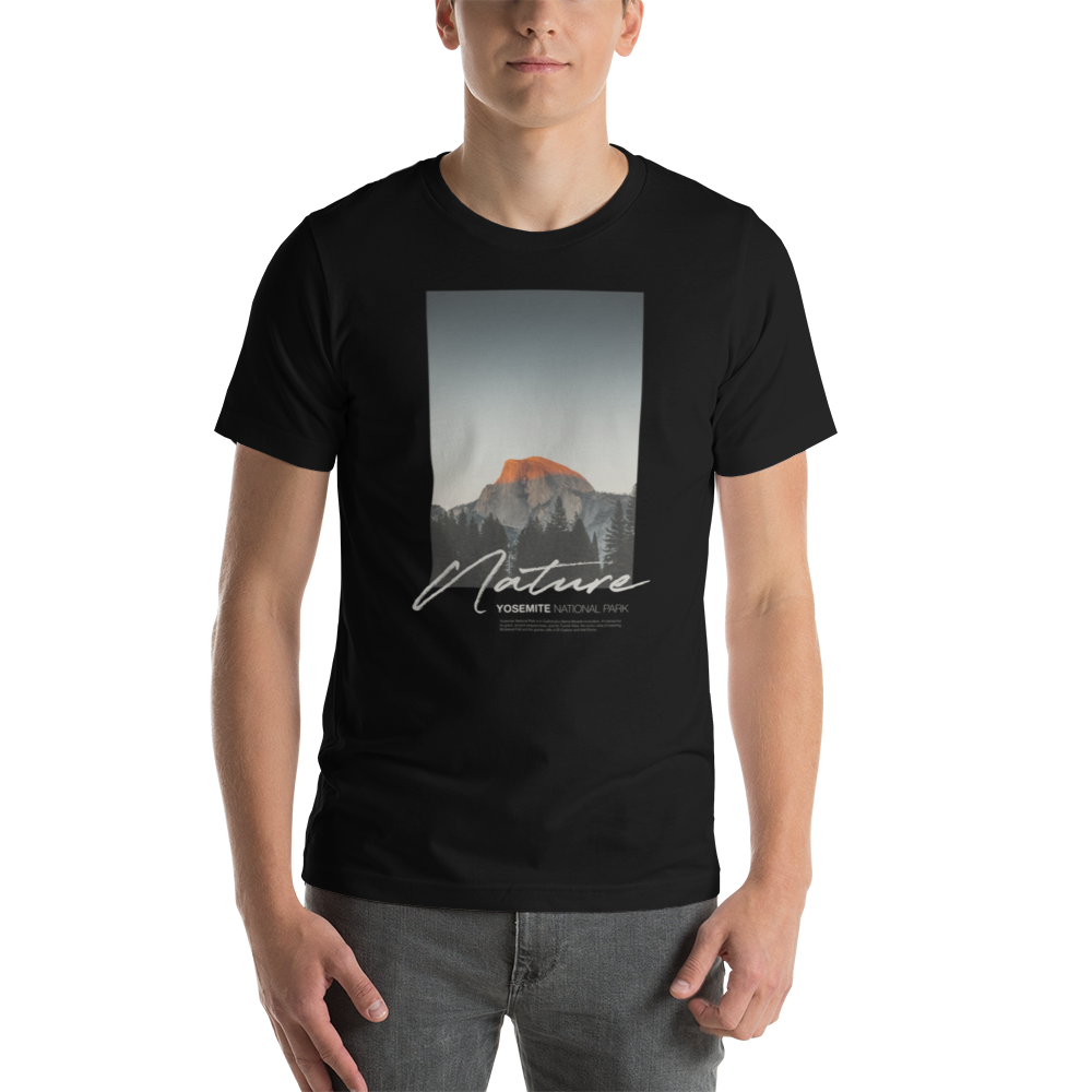 Black / XS Nature Yosemite Unisex T-shirt Front by Design Express