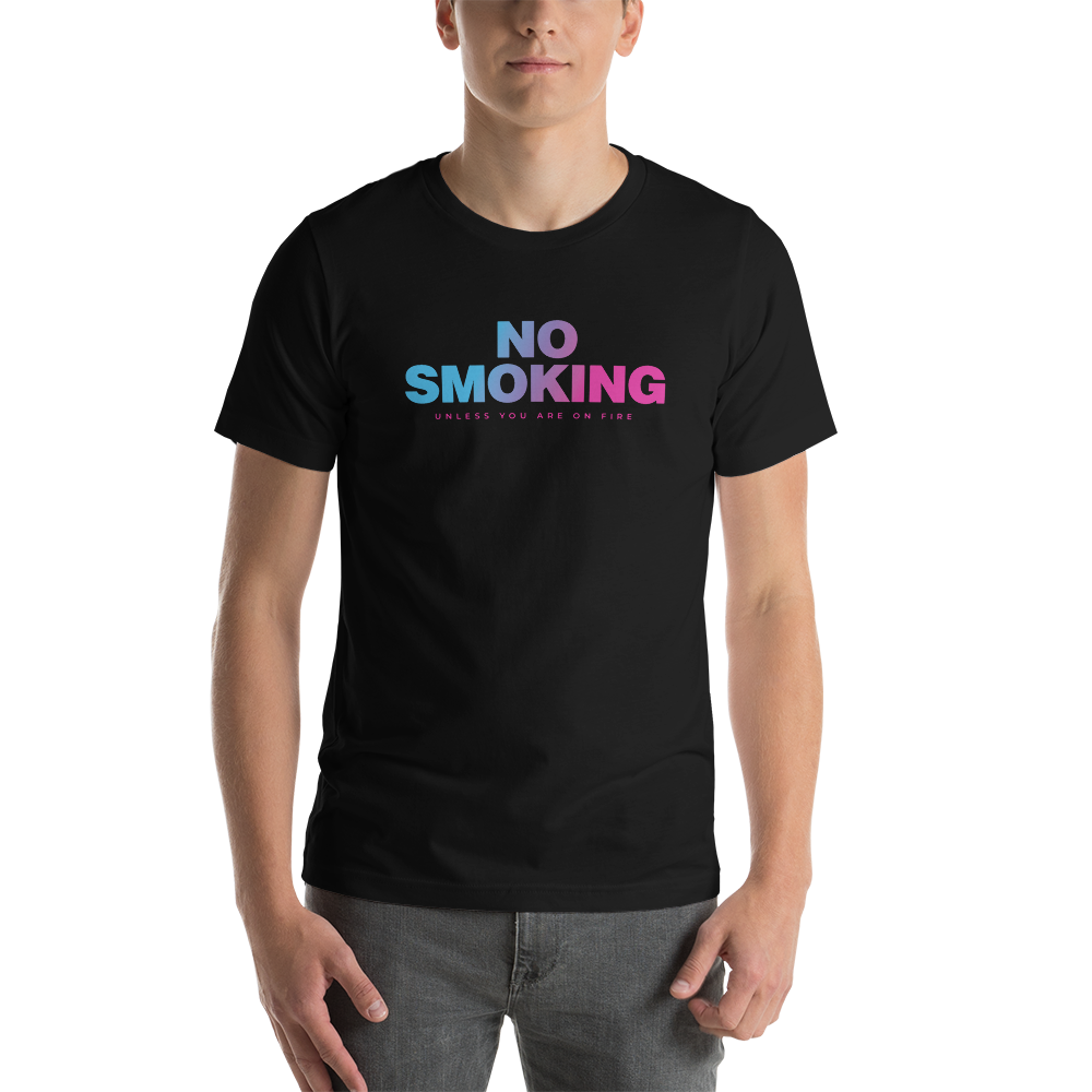 Black / XS No Smoking Unisex T-shirt by Design Express