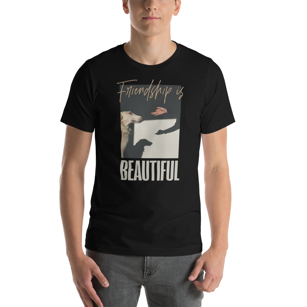 Black / XS Friendship is Beautiful Unisex T-shirt Front by Design Express