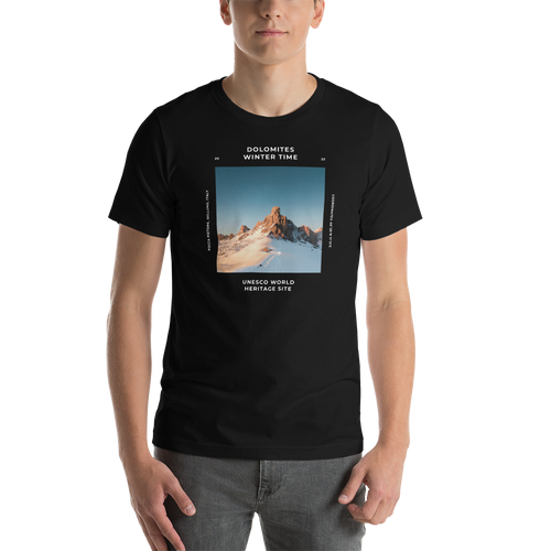 Black / XS Dolomites Italy Unisex T-shirt Front by Design Express