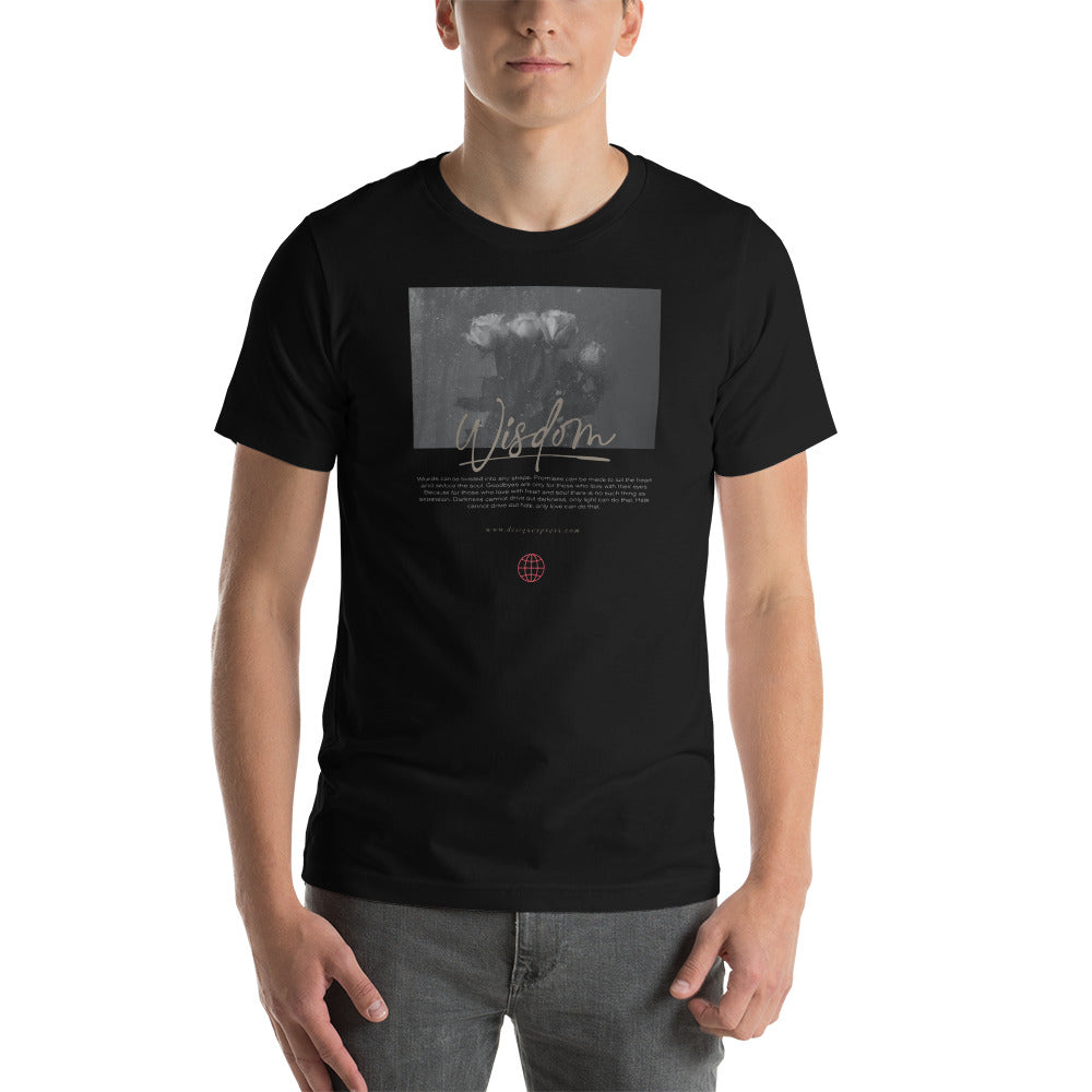 Black / XS Wisdom Front Unisex T-shirt by Design Express