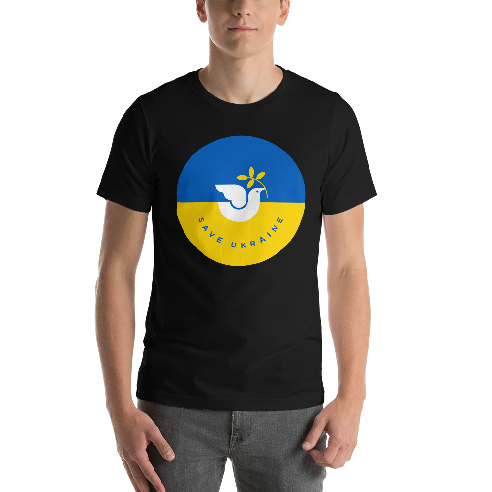 Black / XS Save Ukraine Short-Sleeve Unisex T-Shirt by Design Express