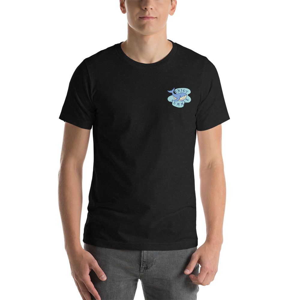 Black Heather / XS Whale Enjoy Summer Short-Sleeve Unisex T-Shirt by Design Express