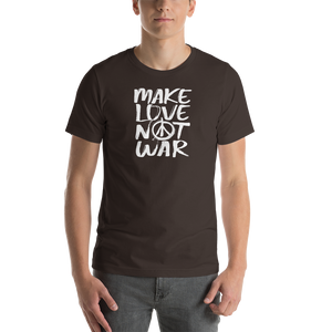 Brown / S Make Love Not War (Funny) Unisex T-Shirt by Design Express