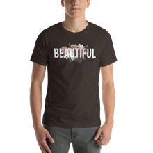 Brown / S Beautiful Flower Short-Sleeve Unisex Dark T-Shirt by Design Express