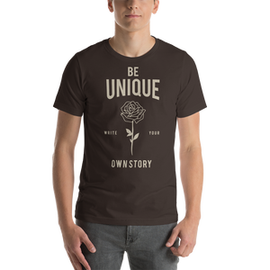 Brown / S Be Unique, Write Your Own Story Unisex T-Shirt by Design Express