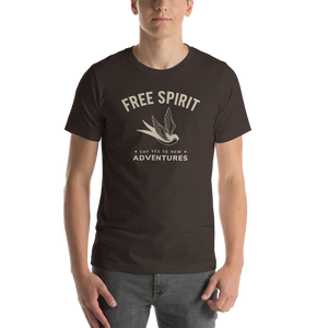 Brown / S Free Spirit Short-Sleeve Unisex T-Shirt by Design Express