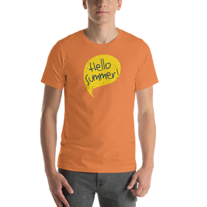 Burnt Orange / XS Hello Summer Yellow Unisex T-Shirt by Design Express