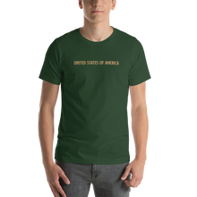 Forest / S United States Of America Eagle Illustration Gold Reverse Backside Short-Sleeve Unisex T-Shirt by Design Express