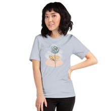 Light Blue / XS Pasty Flower Line Short-Sleeve Unisex T-Shirt by Design Express