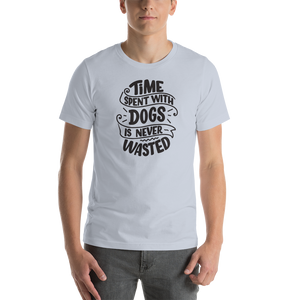 Light Blue / XS Time Spent With Dog is Never Wasted (Dog lover) Funny Unisex T-Shirt by Design Express