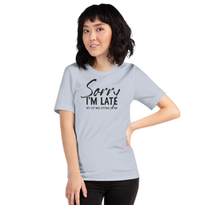 Light Blue / XS Sorry I'm Late Funny Light T-Shirt by Design Express