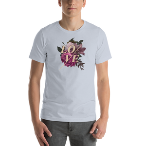 Light Blue / XS Love Flower Short-Sleeve Unisex T-Shirt by Design Express