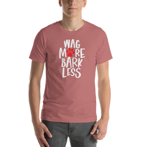 Mauve / S Wag More Bark Less (Dog lover) Funny Unisex T-Shirt by Design Express