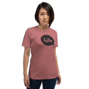 Mauve / S Hello Unisex T-Shirt by Design Express