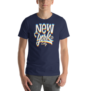 Navy / XS New York City Glitch Short-Sleeve Unisex T-Shirt by Design Express