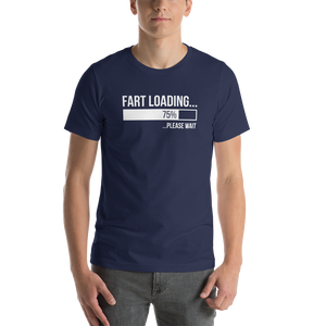 Navy / XS Fart Loading (Funny) Dark Unisex T-Shirt by Design Express