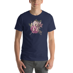 Navy / XS Love Flower Short-Sleeve Unisex T-Shirt by Design Express