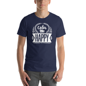 Navy / XS Color Me Happy Short-Sleeve Unisex T-Shirt by Design Express