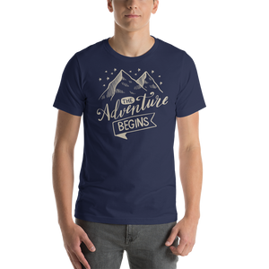 Navy / XS The Adventure Begins Unisex T-Shirt by Design Express