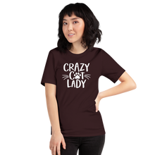 Oxblood Black / S Crazy Cat Lady (Cat lover) Funny Light T-Shirt by Design Express