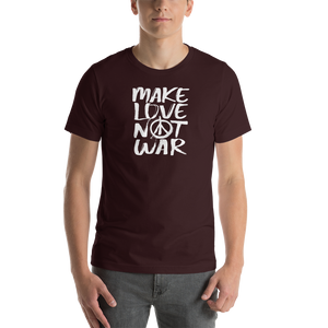 Oxblood Black / S Make Love Not War (Funny) Unisex T-Shirt by Design Express