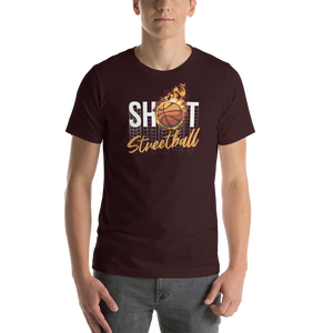 Oxblood Black / S Shoot Streetball Front Short-Sleeve Unisex T-Shirt by Design Express