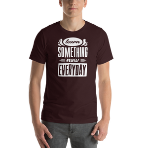 Oxblood Black / S Learn Something New Everyday Short-Sleeve Unisex T-Shirt by Design Express