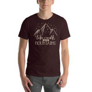 Oxblood Black / S Take a Walk to the Mountains Unisex T-Shirt by Design Express