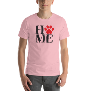 Pink / S Home (Pet Lover) Funny Unisex Light T-Shirt by Design Express