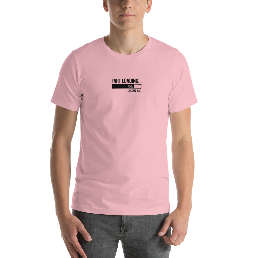 Pink / S Fart Loading Small (Funny) Light Short-Sleeve Unisex T-Shirt by Design Express