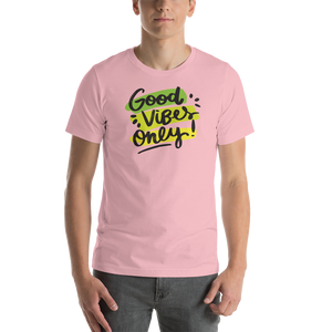 Pink / S Good Vibes Only Short-Sleeve Unisex T-Shirt by Design Express