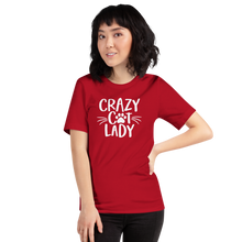 Red / S Crazy Cat Lady (Cat lover) Funny Light T-Shirt by Design Express