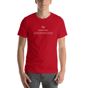 Red / XS Sensitive Content (Funny) Unisex Dark T-Shirt by Design Express