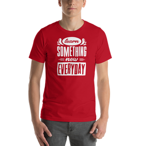 Red / XS Learn Something New Everyday Short-Sleeve Unisex T-Shirt by Design Express