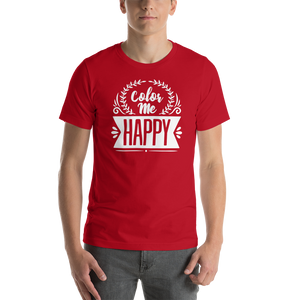 Red / XS Color Me Happy Short-Sleeve Unisex T-Shirt by Design Express